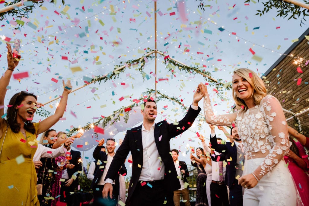 Confetti cannons for London Wedding
