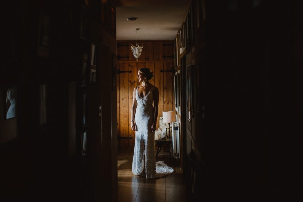 Beautiful bride in window light - Berkshire Wedding Photography