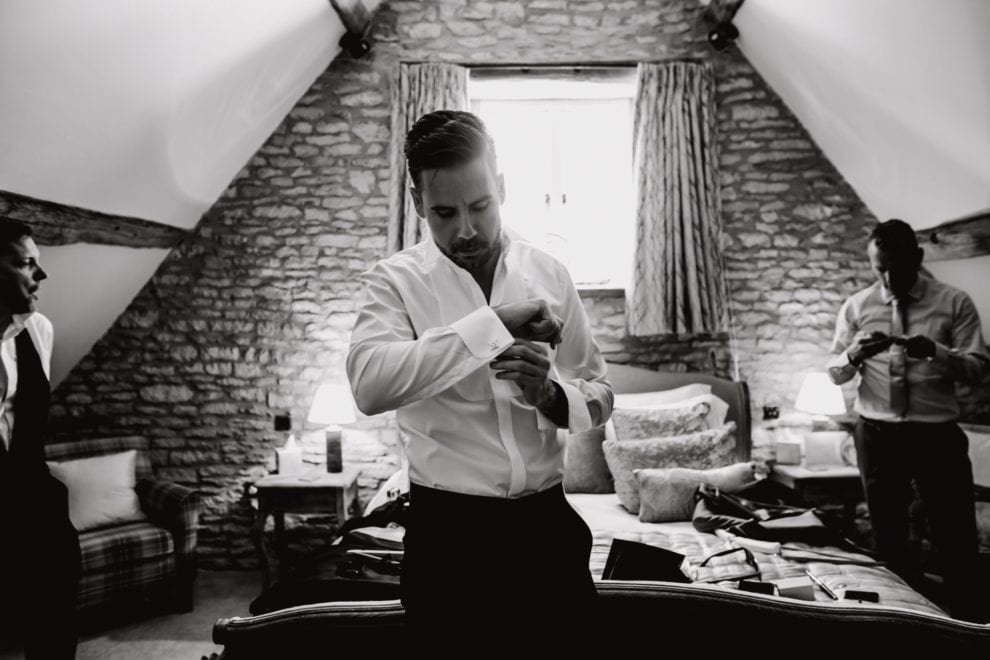 Groom getting ready at Caswell House - Wedding Photography