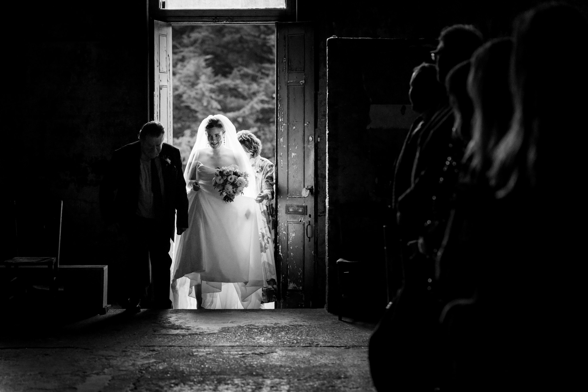 Bridal arrives for wedding at The Asylum Chapel