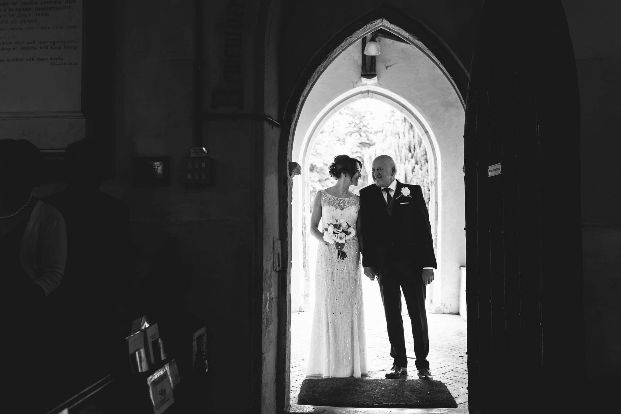 Bride with dad just about to get married - Documentary Wedding Photography