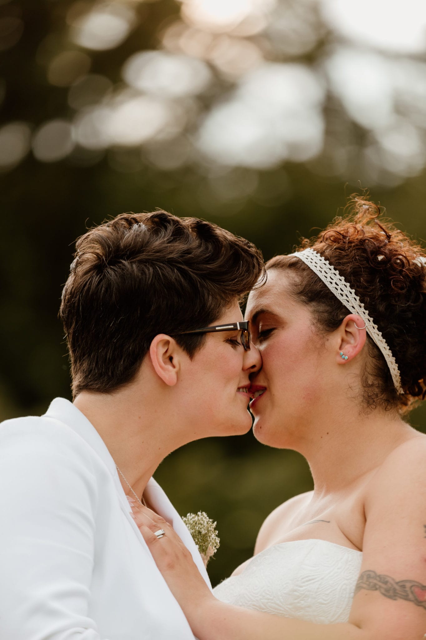 same sex wedding - couple kissing
