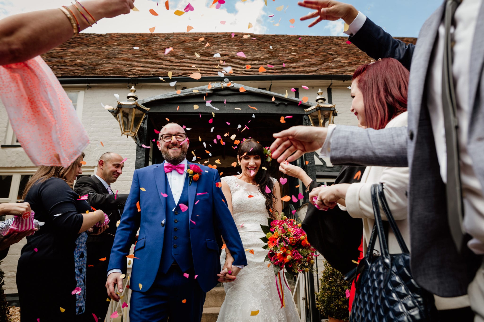 Couple getting married at The Five Bells in Standbridge - Leighton Buzzard Wedding Photographer