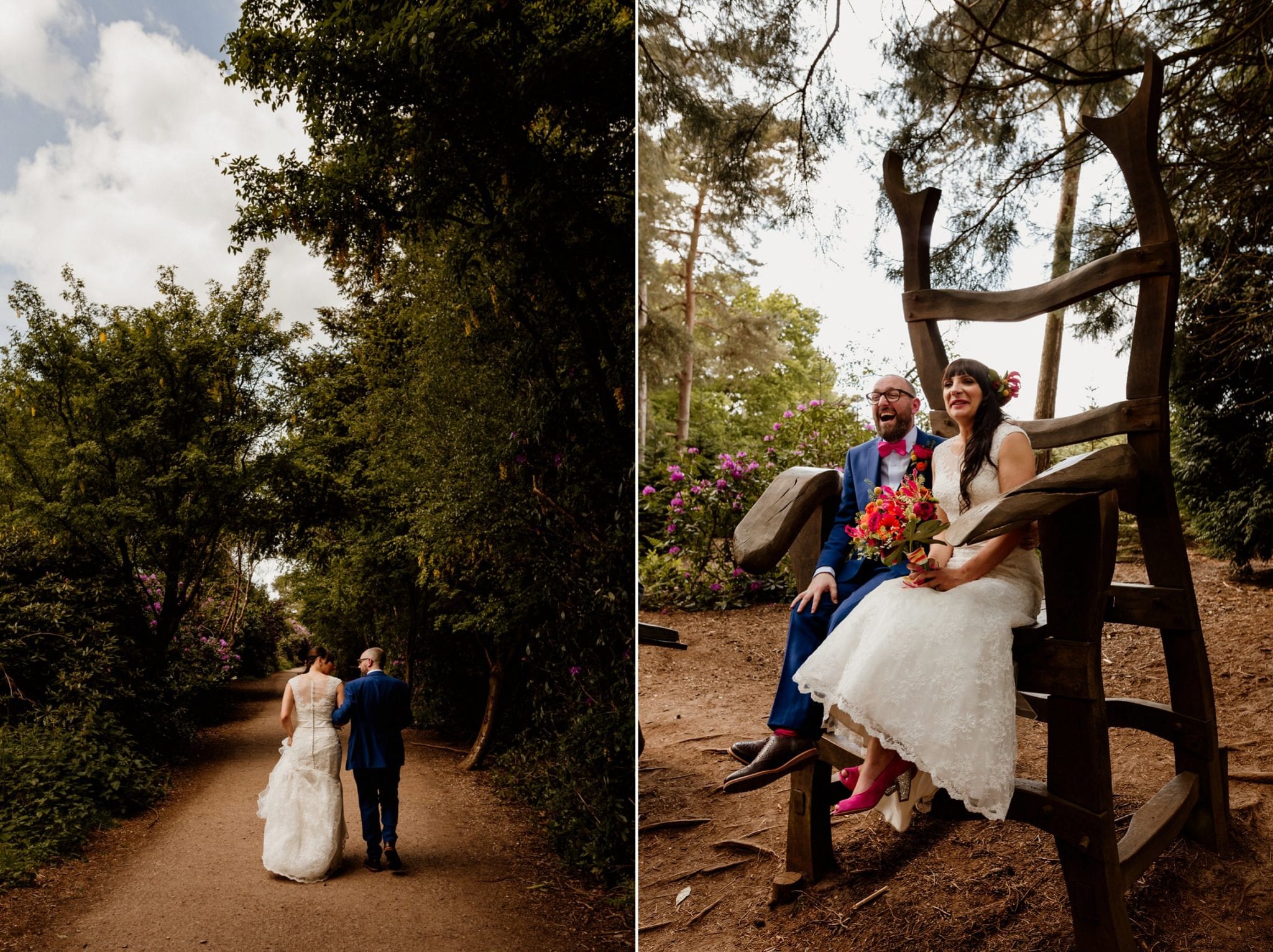 COUPLE POSING FOR PHOTOS AT RUSHMERE IN LEIGHTON BUZZARD - Leighton Buzzard Wedding Photographer