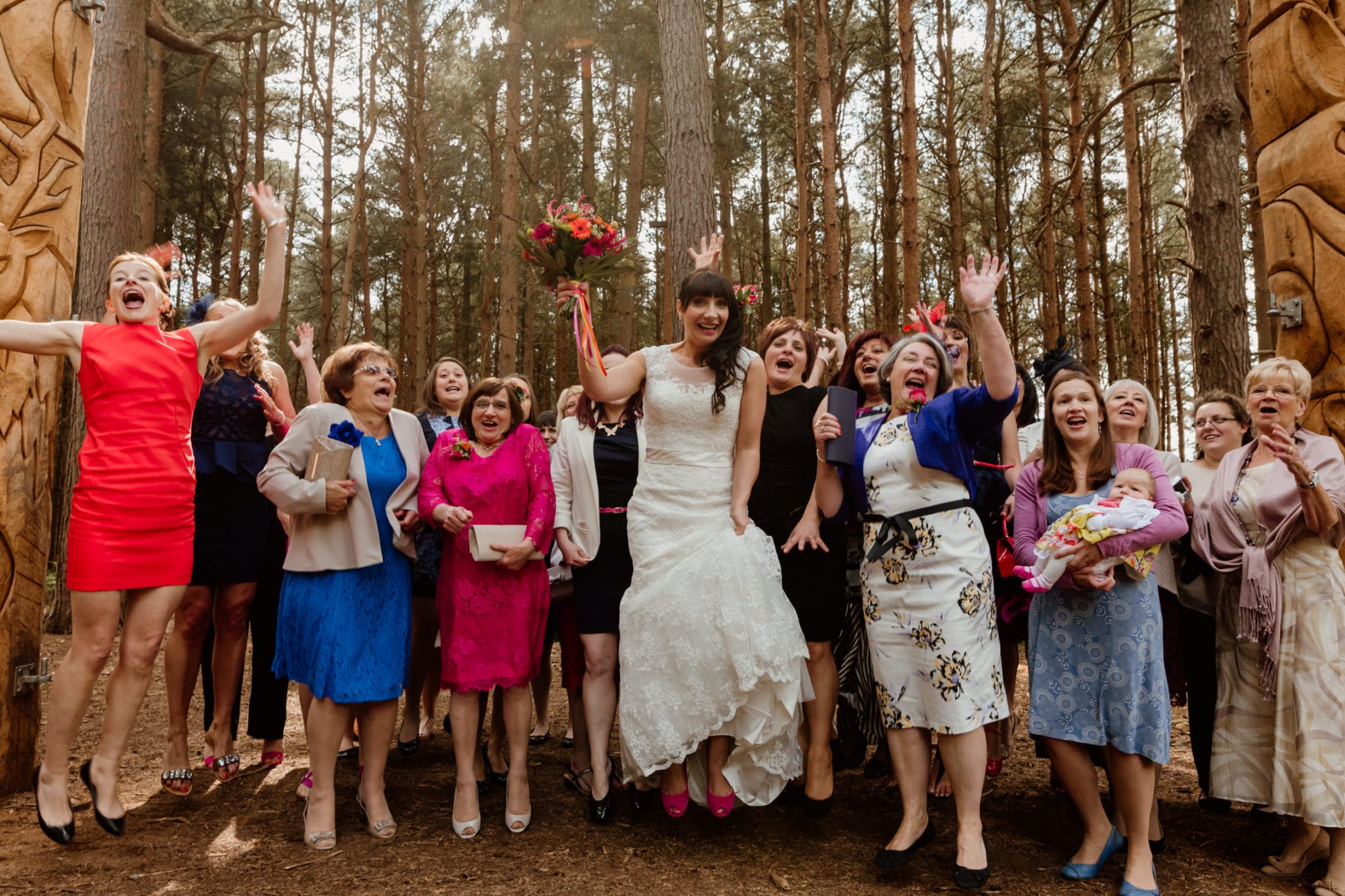 JUMP - GROUP PHOTO AT RUSHMERE - Leighton Buzzard Wedding Photography
