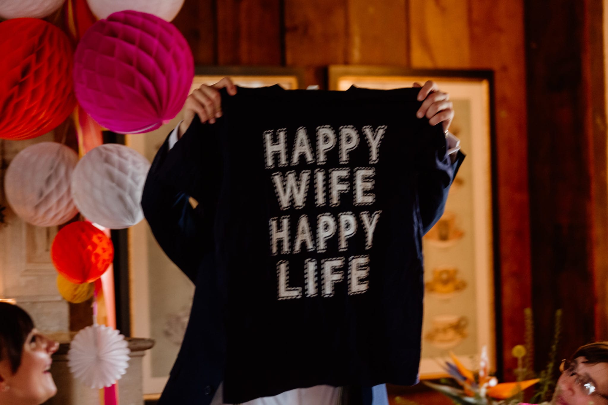 Jumper for Wife during speeches at wedding -