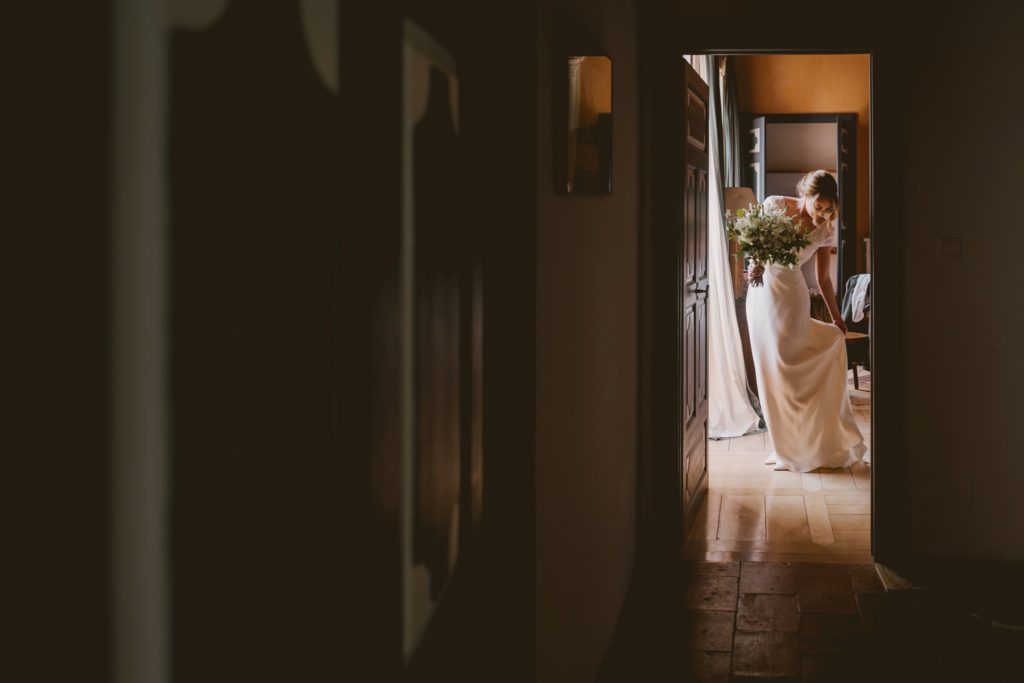 Beautiful bride at Chateau de Queille in the South of France - Wedding Photographer