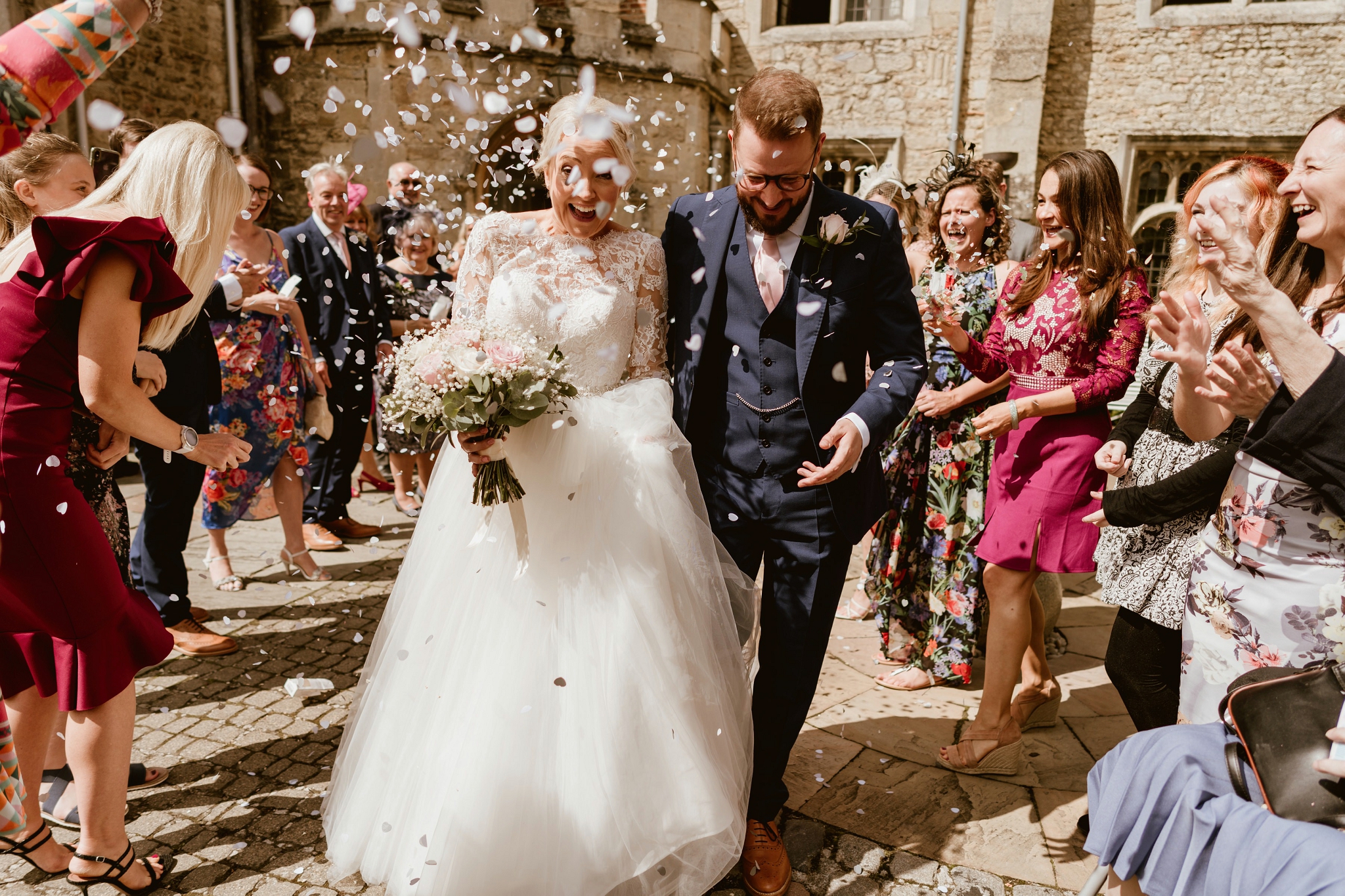 Confetti time at Notley Abbey