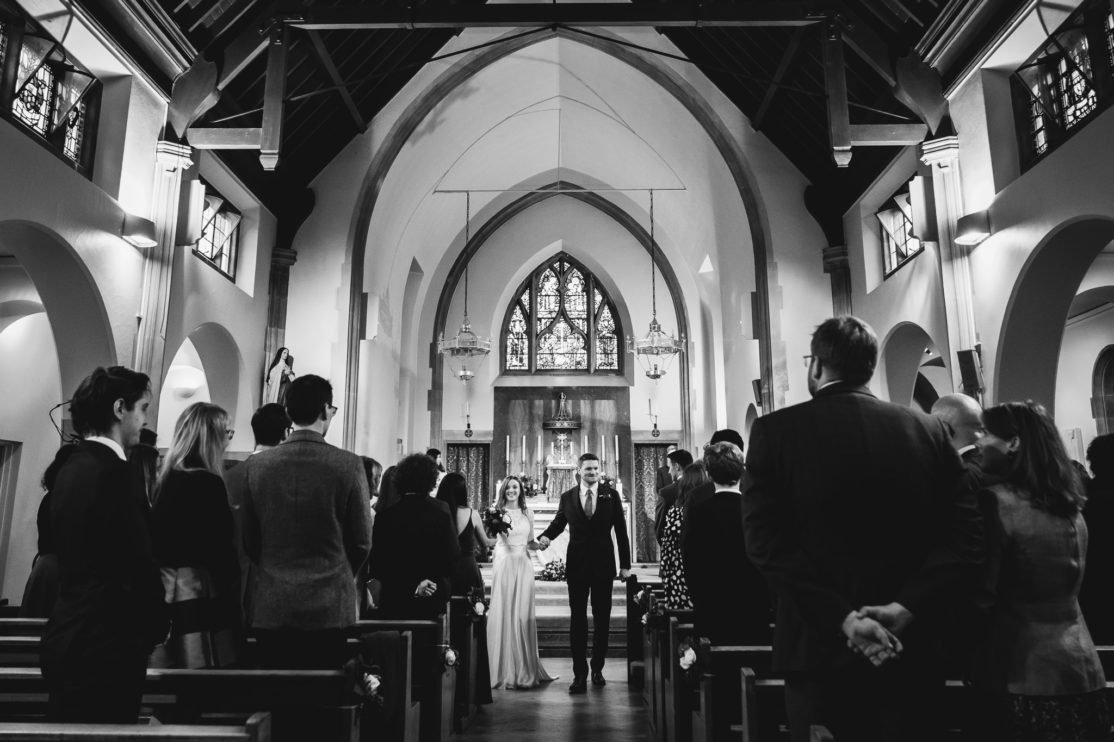 Just married at St Teresa's Church in Beaconsfield, Buckinghamshire