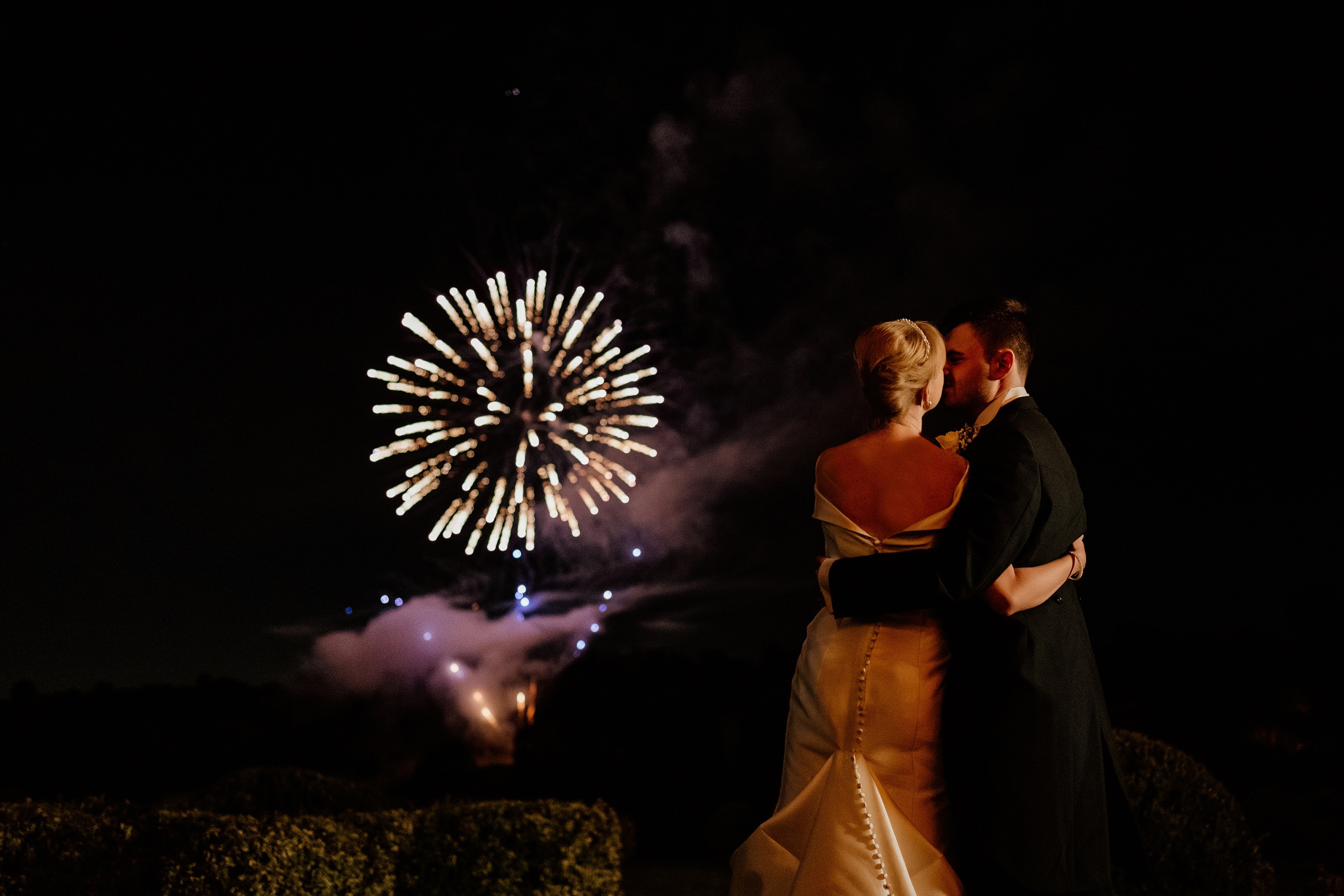 Fireworks at Brocket Hall. Brocket Hall Wedding Photography. 