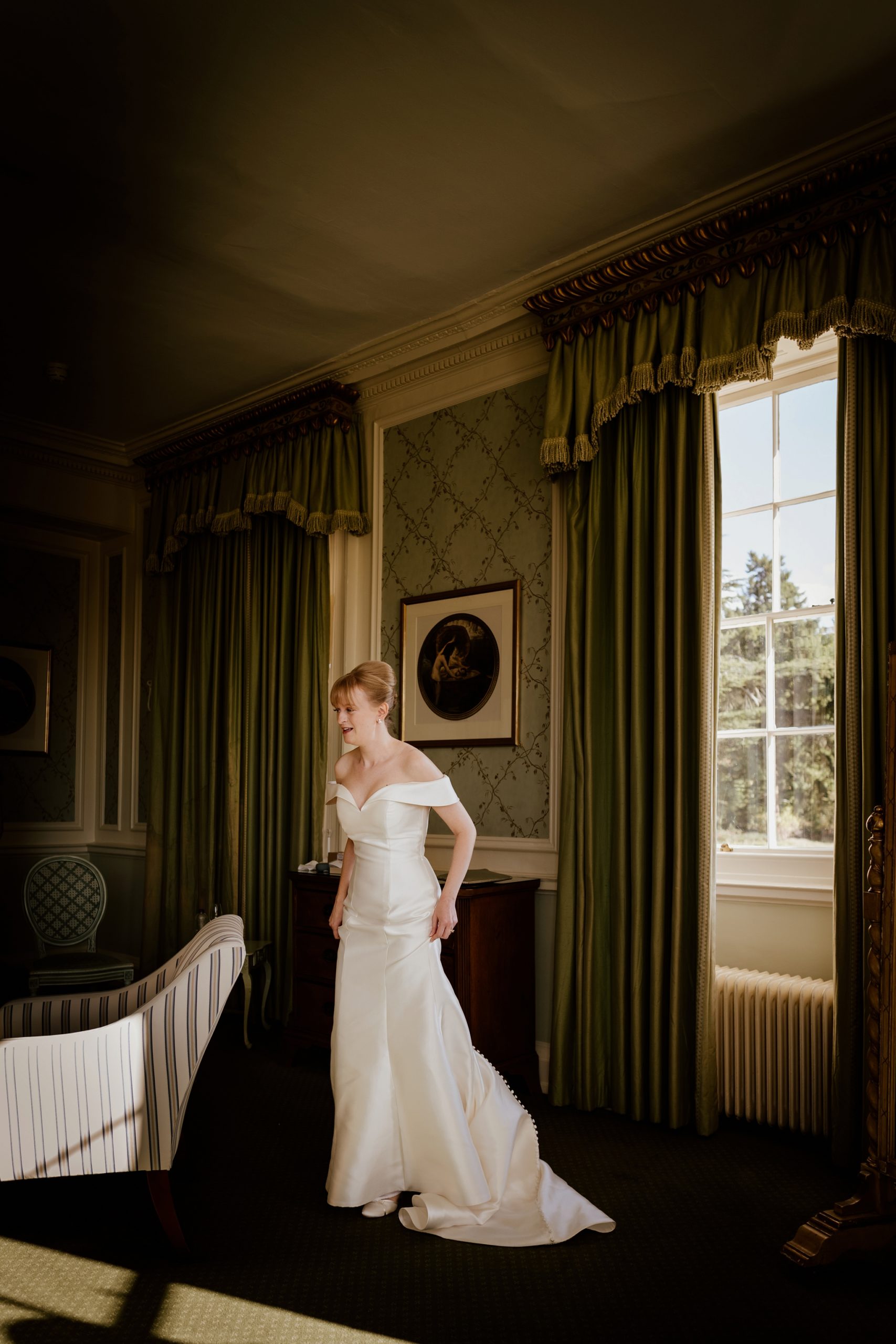 The beautiful bridal suite at Brocket Hall. Brocket Hall wedding photography