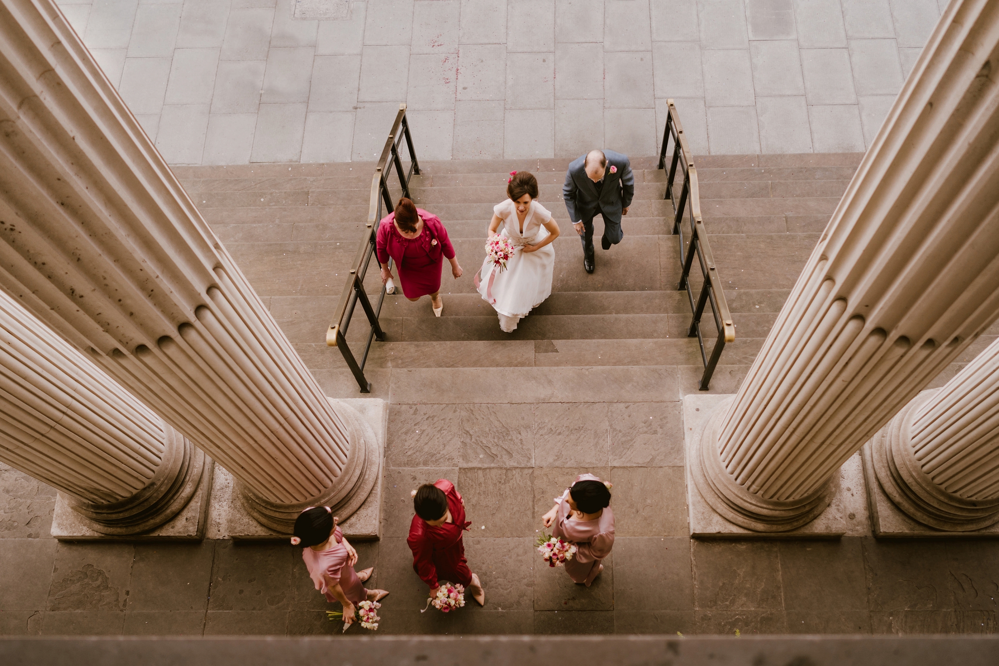 Bride arriving at Marylebone Town Hall in London.