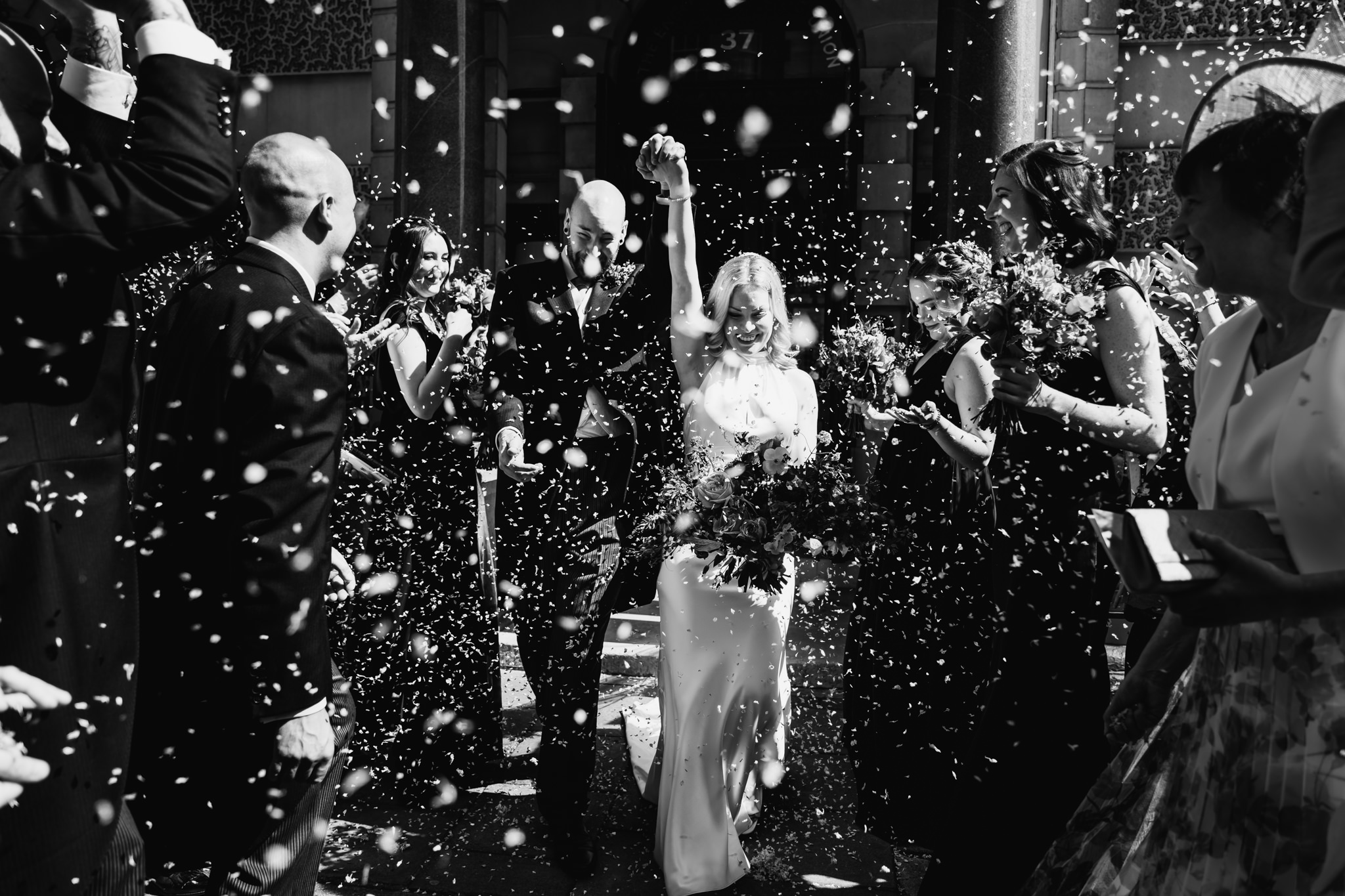 Confetti at London Wedding - documentary wedding photographer