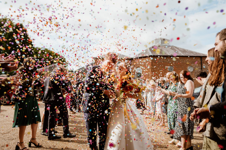 Confetti at Kings Chapel - Award winning documentary wedding photographer - Kings Chapel Wedding Photography