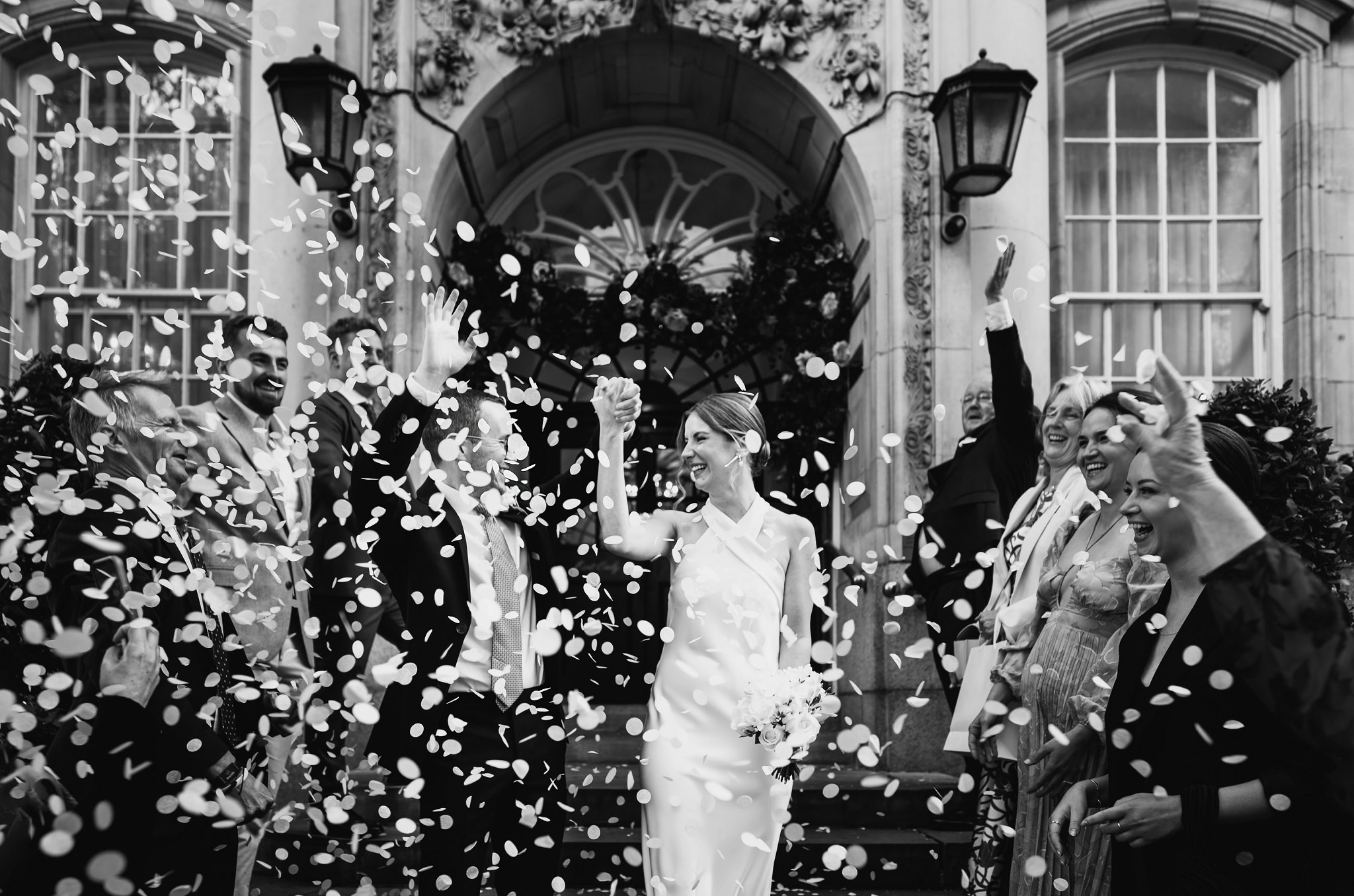 Confetti at - Chelsea Town Hall Wedding Photography