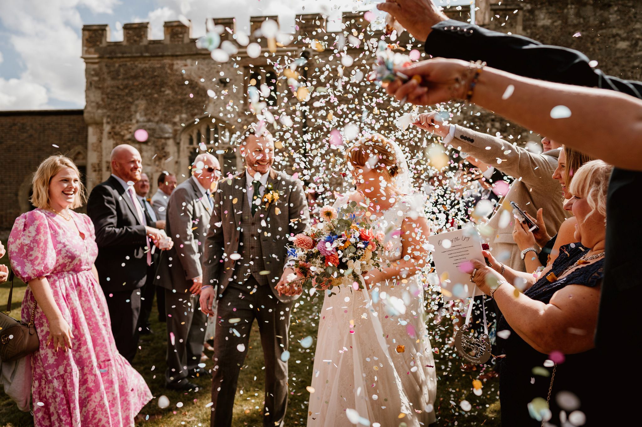 Confetti - The Barn At Alswick Wedding Photography