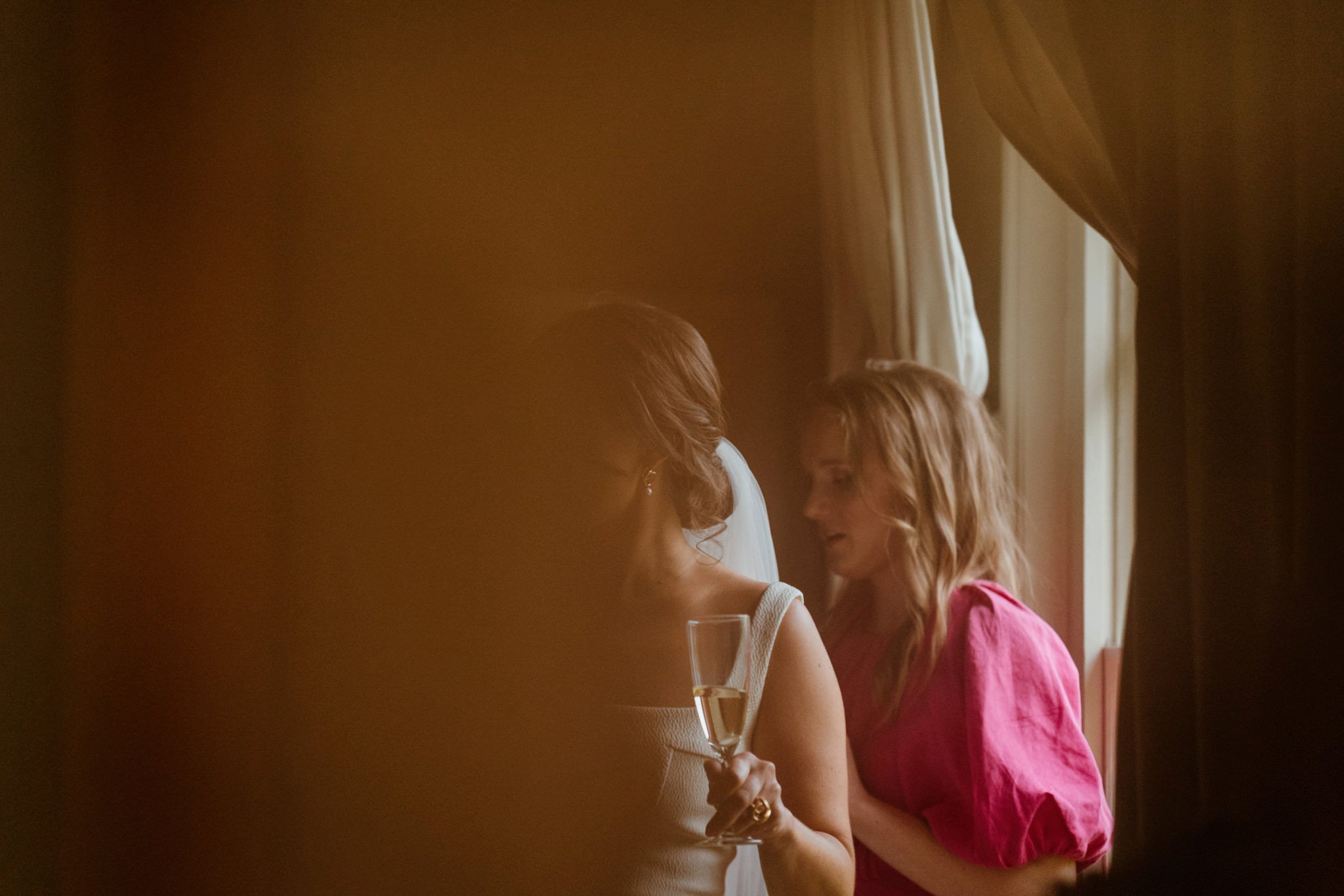 bride in reflection