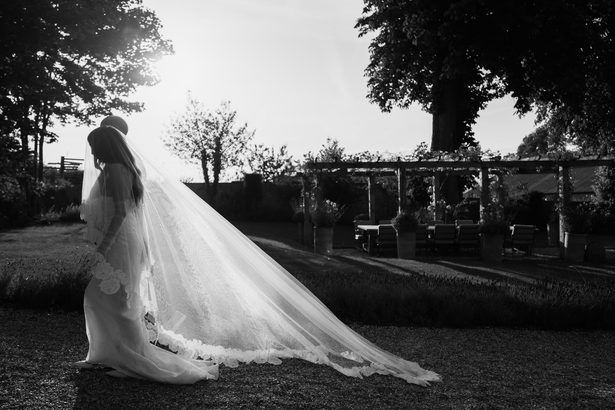 bride having a veil moment