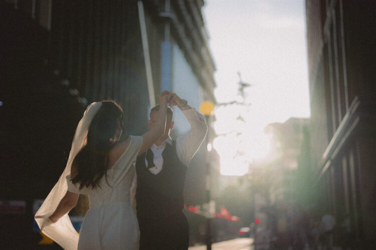 Couple dancing in the a London street caught on film - London film photographer