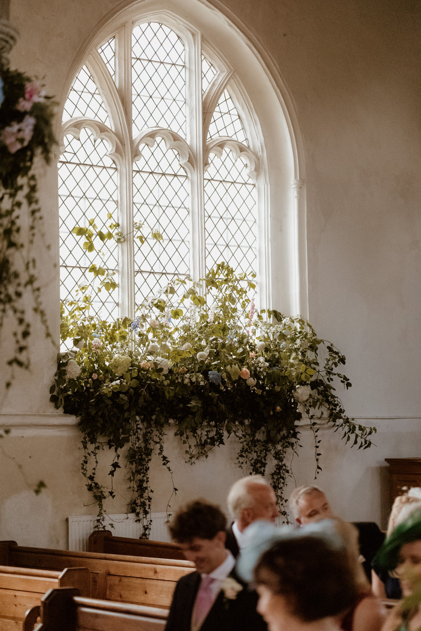 Floral display at Ashwell Church - Hertfordshire wedding photographer