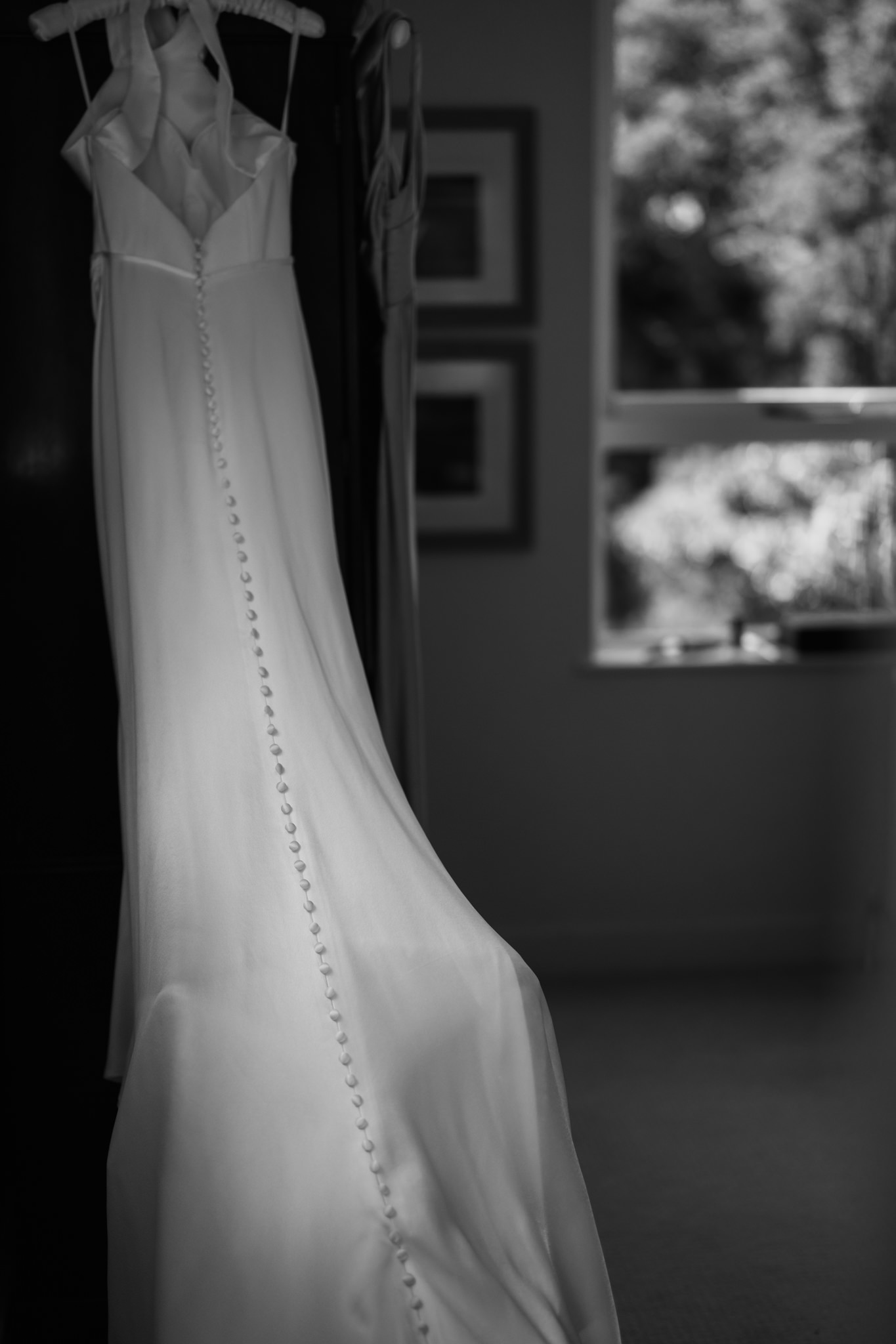 Wedding dress in light - Hertfordshire wedding photographer