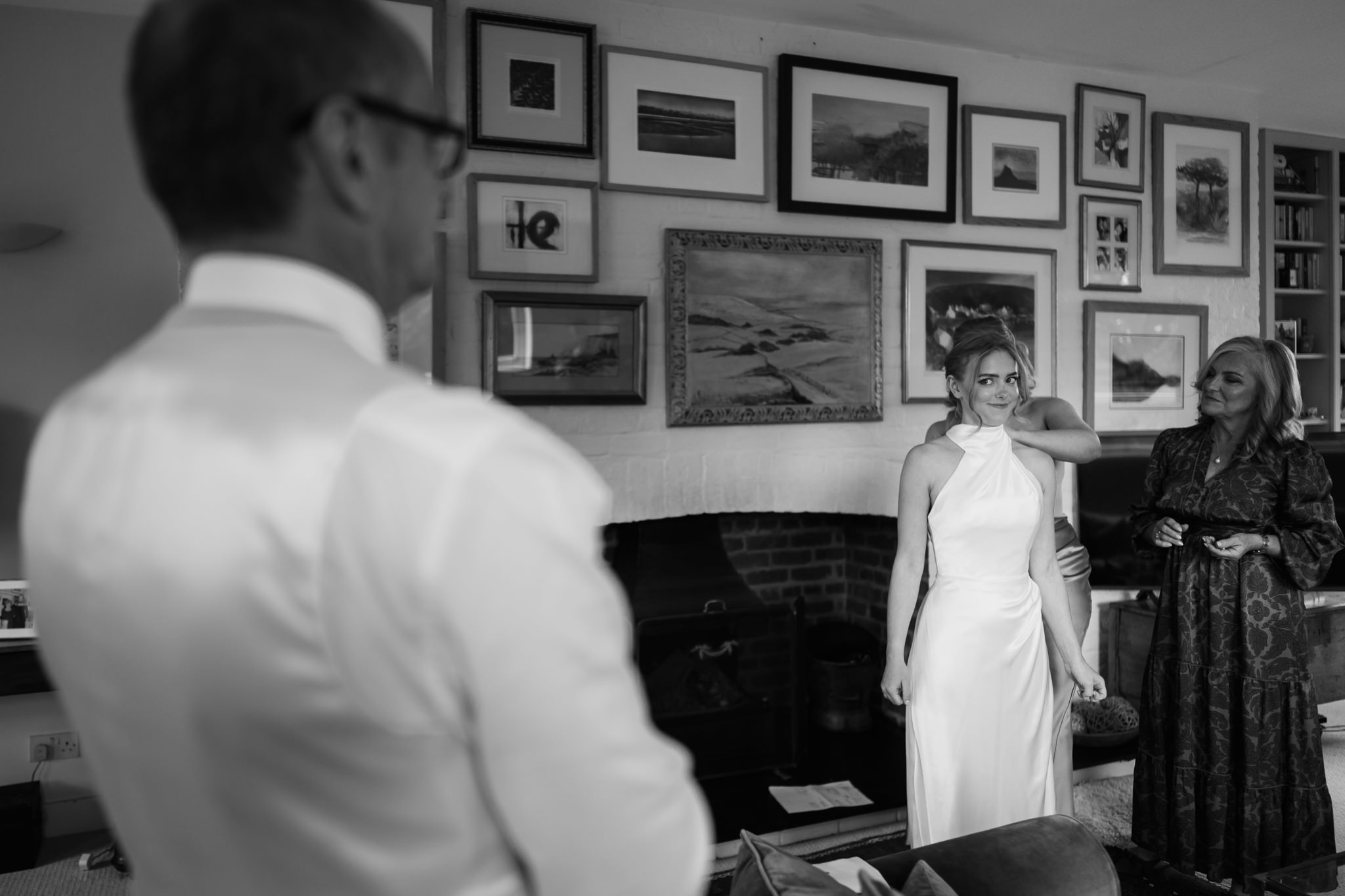 Father of the bride looking at his daughter -Hertfordshire wedding photographer