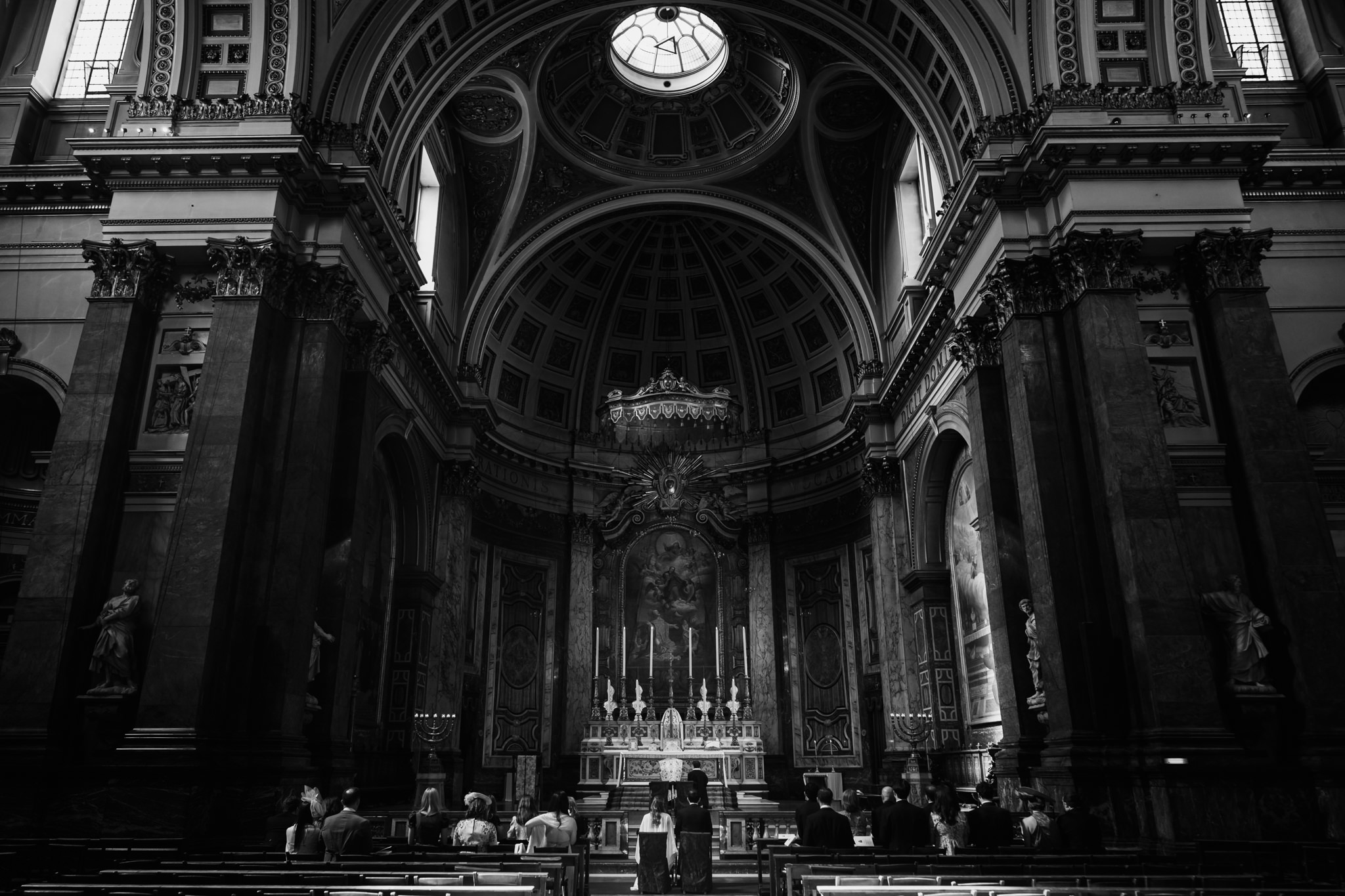 Getting married at an intimate service at Brompton Oratory Wedding Photography