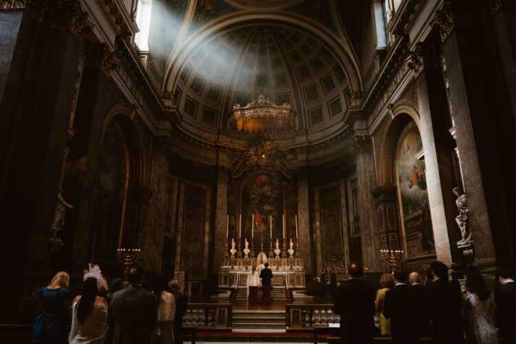 The light! Getting married at an intimate service at Brompton Oratory Wedding Photography